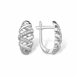 Cercei din argint  cu pietre Cubic Zirconia Incolor