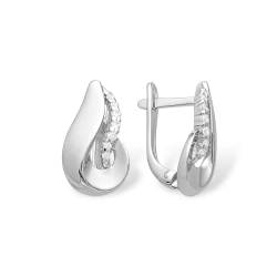 Cercei din argint  cu pietre Cubic Zirconia Incolor