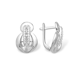 Cercei din argint  cu pietre Cubic Zirconia Incolor