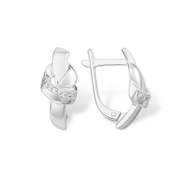 Cercei din argint  cu pietre Cubic Zirconia Incolor