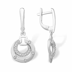 Cercei Suspendați din argint  cu pietre Cubic Zirconia Incolor
