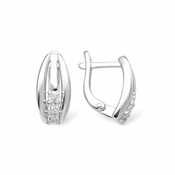 Cercei din argint  cu pietre Cubic Zirconia Incolor