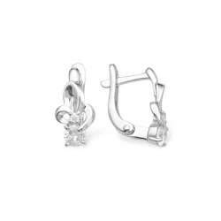 Cercei p-u copii din argint  cu pietre Cubic Zirconia Incolor