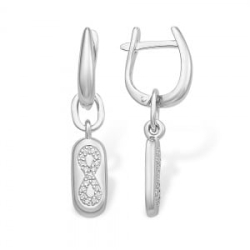 Cercei Suspendați din argint  cu pietre Cubic Zirconia Incolor