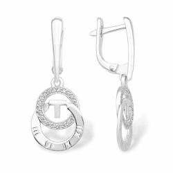 Cercei Suspendați din argint  cu pietre Cubic Zirconia Incolor