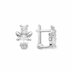 Cercei p-u copii din argint  cu pietre Cubic Zirconia Incolor
