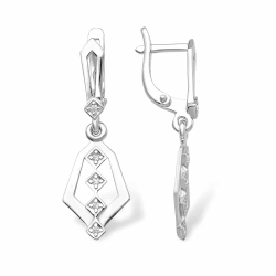 Cercei Suspendați din argint  cu pietre Cubic Zirconia Incolor