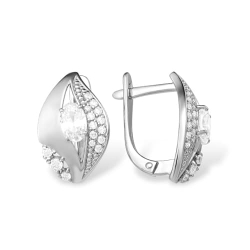 Cercei din argint  cu pietre Cubic Zirconia Incolor