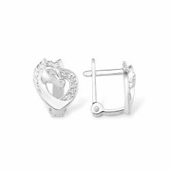 Cercei p-u copii din argint  cu pietre Cubic Zirconia Incolor
