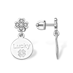 Cercei Pusete din argint  cu pietre Cubic Zirconia Incolor