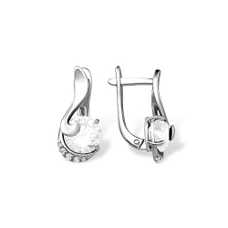 Cercei din argint  cu pietre Cubic Zirconia Incolor