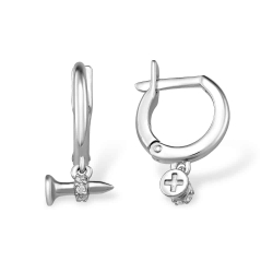 Cercei din argint  cu pietre Cubic Zirconia Incolor