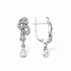 Cercei Suspendați din argint  cu pietre Cubic Zirconia Incolor