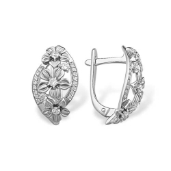 Cercei din argint  cu pietre Cubic Zirconia Incolor