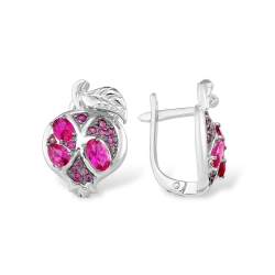 Cercei din argint  cu pietre Cubic Zirconia Incolor, Cubic Zirconia Negru