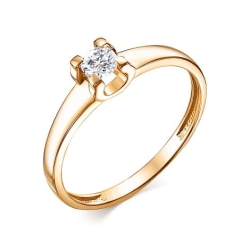 Inel din aur roz cu pietre Diamant