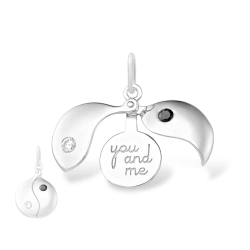Pandantiv din argint  cu pietre Cubic Zirconia Incolor, Cubic Zirconia Negru