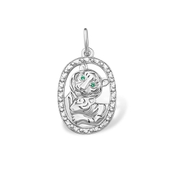 Pandantiv din argint  cu pietre Cubic Zirconia Incolor