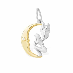 Pandantiv din argint placat cu aur  cu pietre Cubic Zirconia Incolor