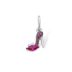 Pandantiv din argint  cu pietre Cubic Zirconia Roșu