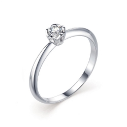 Inel din aur alb cu pietre Diamant
