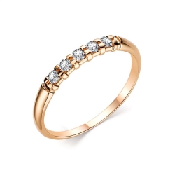 Inel din aur roz cu pietre Diamant