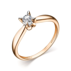 Inel din aur roz cu pietre Diamant