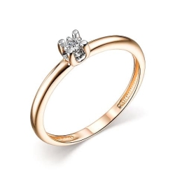 Inel din aur roz cu pietre Diamant