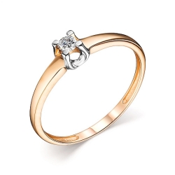 Inel din aur roz cu pietre Diamant