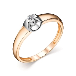 Inel din aur roz cu pietre Diamant