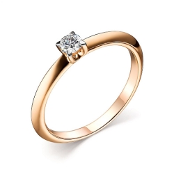 Inel din aur roz cu pietre Diamant