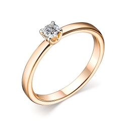 Inel din aur roz cu pietre Diamant