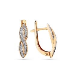 Cercei din aur roz cu pietre Cubic Zirconia Incolor