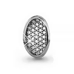 Pandantiv din aur alb cu pietre Cubic Zirconia Incolor