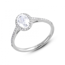 Inel din aur alb cu pietre Diamant