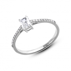 Inel din aur alb cu pietre Diamant