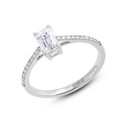 Inel din aur alb cu pietre Diamant