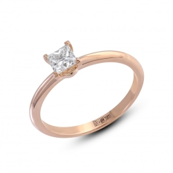 Inel din aur roz cu pietre Diamant