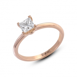 Inel din aur roz cu pietre Diamant