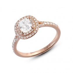 Inel din aur roz cu pietre Diamant