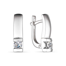 Cercei din aur alb cu pietre Diamant