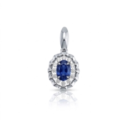 Pandantiv din aur alb cu Diamant, Safir