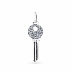 Pandantiv din aur alb cu pietre Diamant