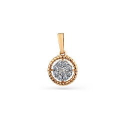 Pandantiv din aur roz cu pietre Cubic Zirconia Incolor