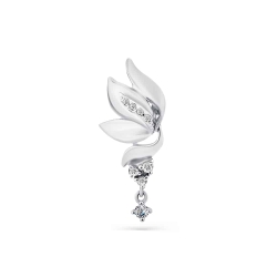 Pandantiv din aur alb cu pietre Cubic Zirconia Incolor