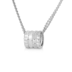 Pandantiv din aur alb cu pietre Diamant