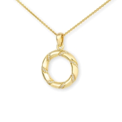 Pandantiv din aur galben cu pietre Diamant