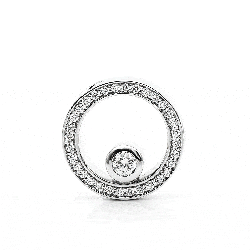 Pandantiv din aur alb cu pietre Diamant