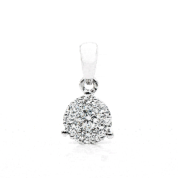 Pandantiv din aur alb cu pietre Diamant