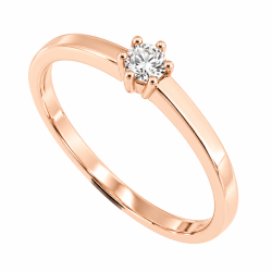 Inel din aur roz cu Diamant